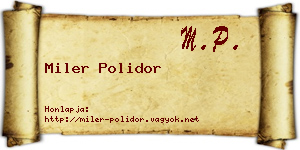 Miler Polidor névjegykártya